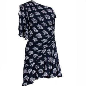 $595 A.L.C. “Misha” One Shoulder Ruched Floral Dress